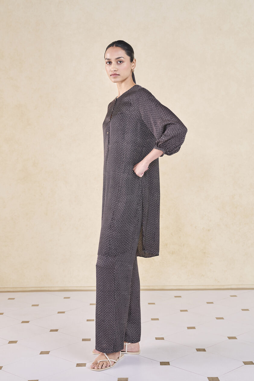 Gabbro Handcrafted Ajrakh Co-ord - Black, Black, image 3